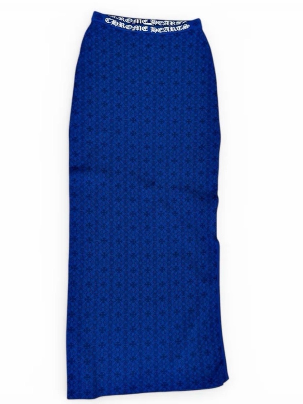 Chrome Hearts Royal Blue Maxi Skirt with Logo Waistband
